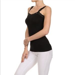 💥Lace Trim Ribbed Camisole